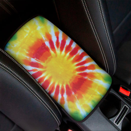Circle Tie Dye Print Car Center Console Cover