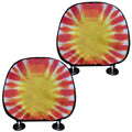 Circle Tie Dye Print Car Headrest Covers