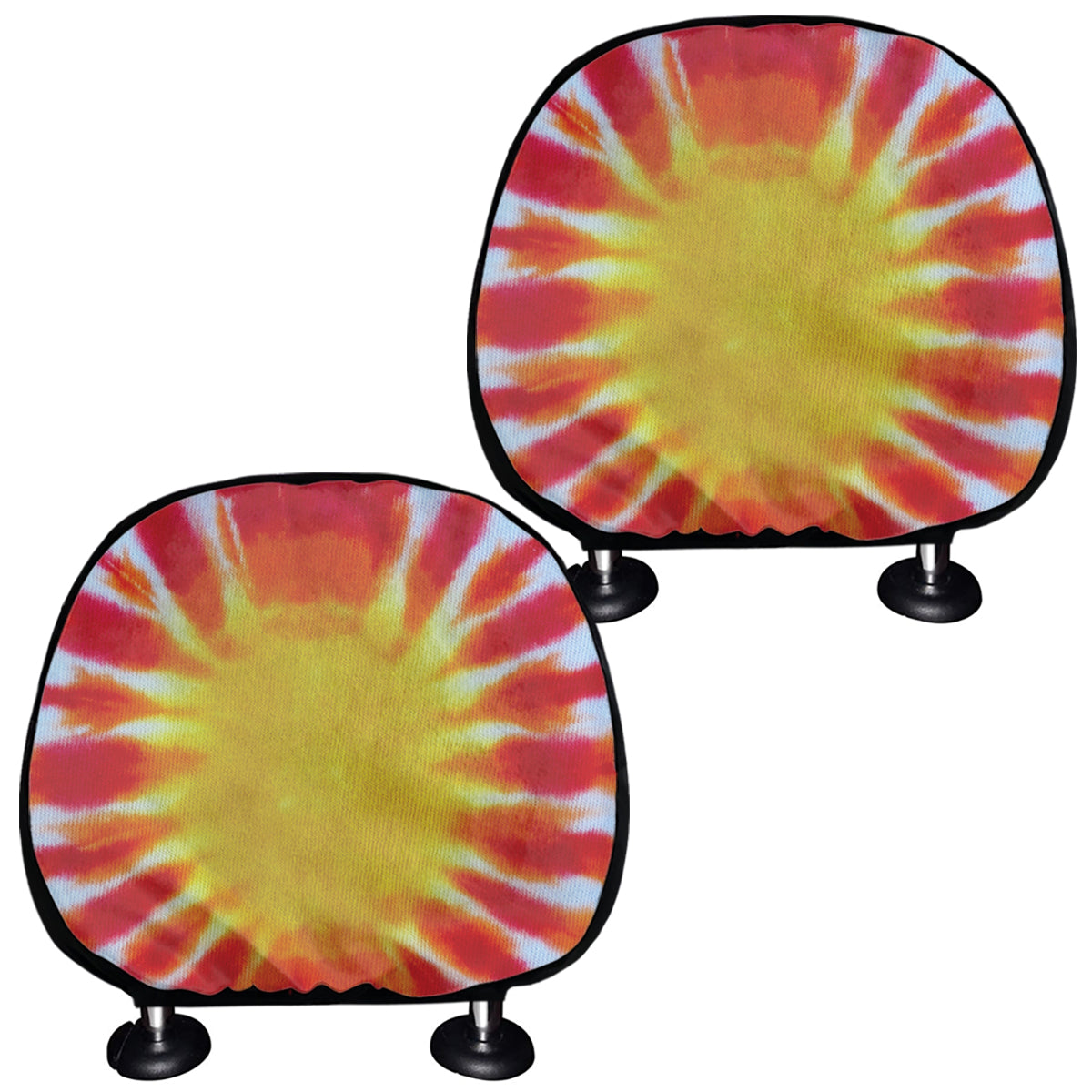 Circle Tie Dye Print Car Headrest Covers