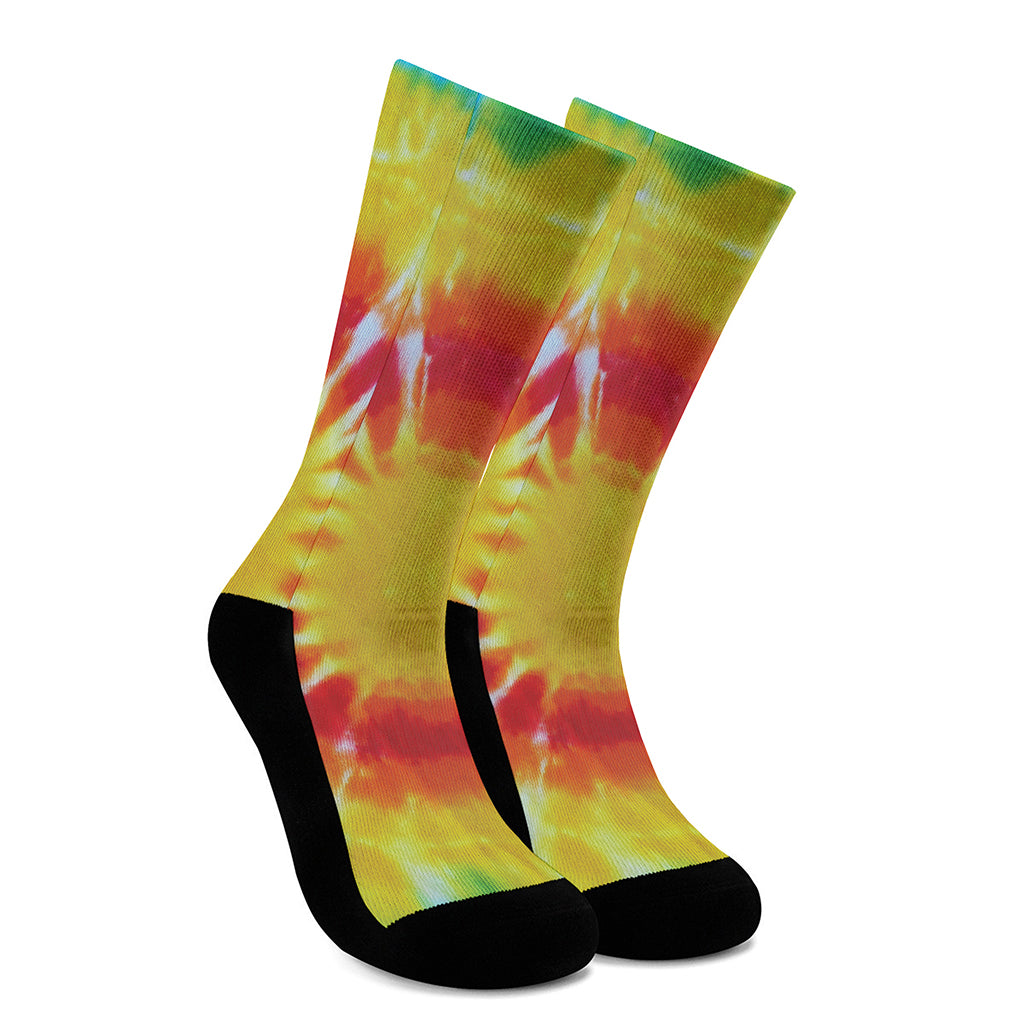 Circle Tie Dye Print Crew Socks