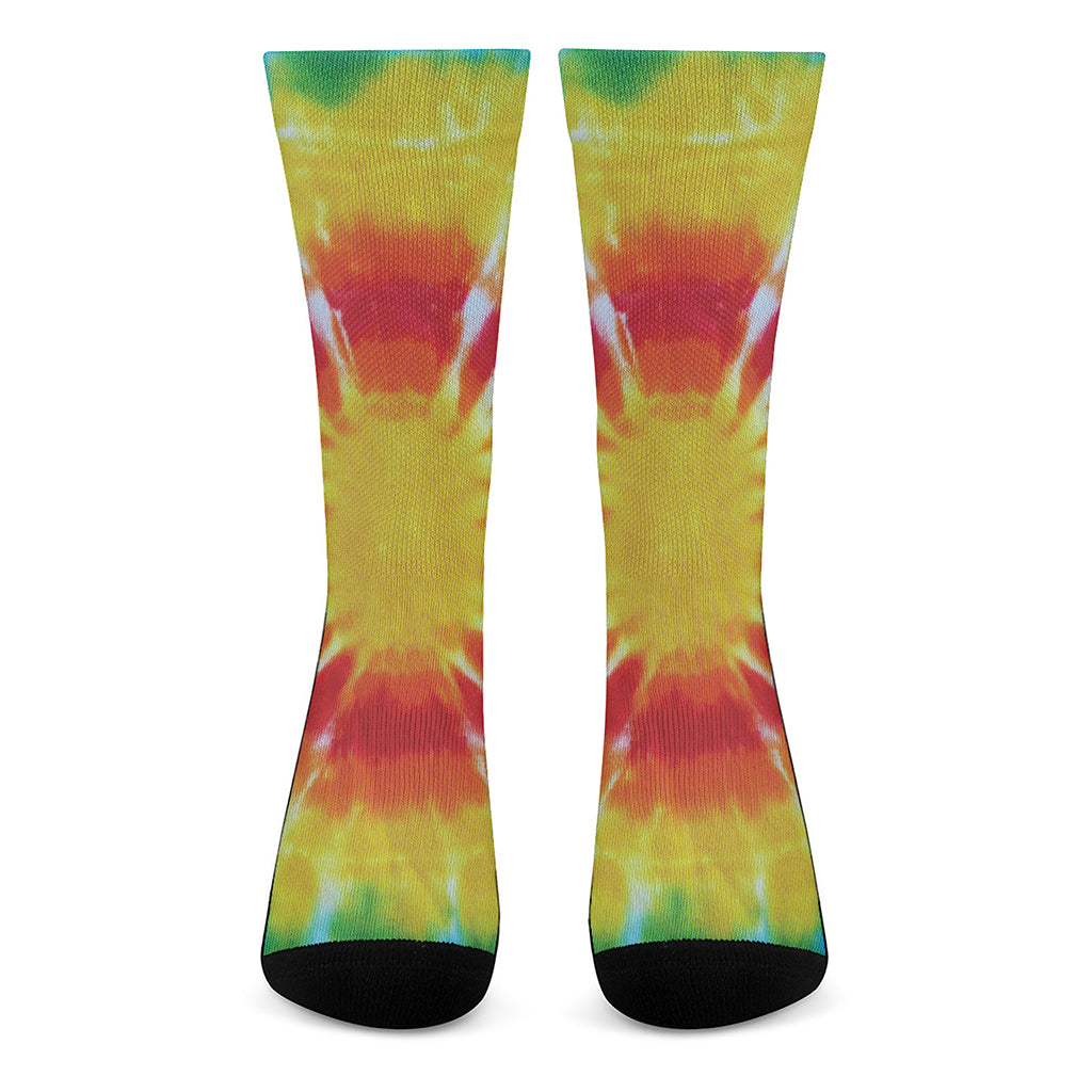 Circle Tie Dye Print Crew Socks