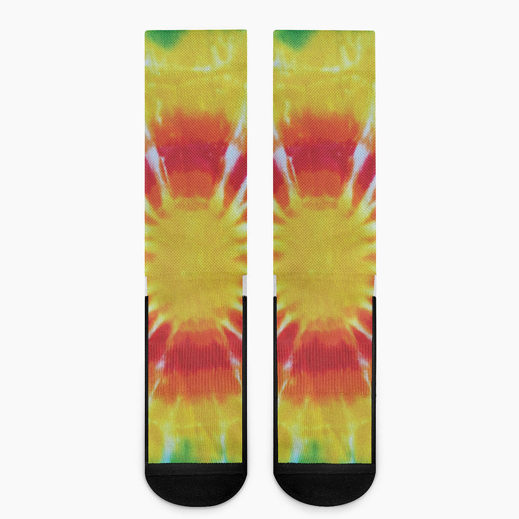 Circle Tie Dye Print Crew Socks