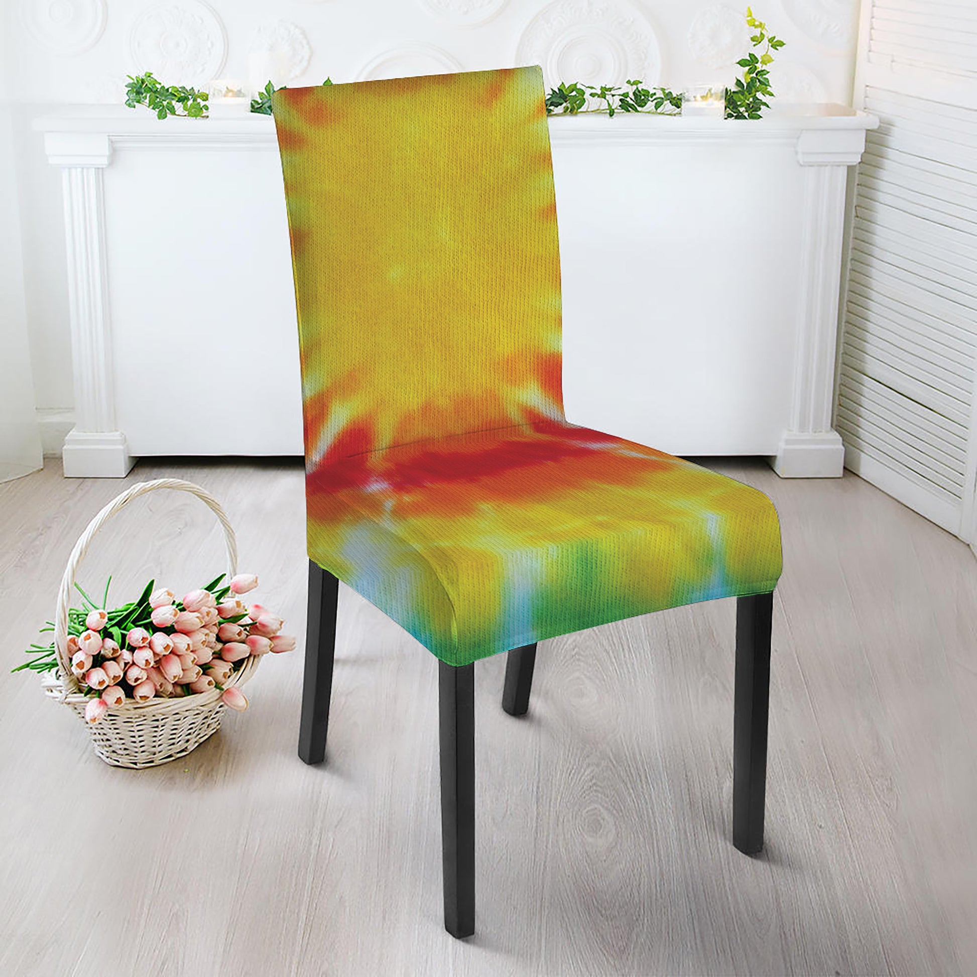Circle Tie Dye Print Dining Chair Slipcover