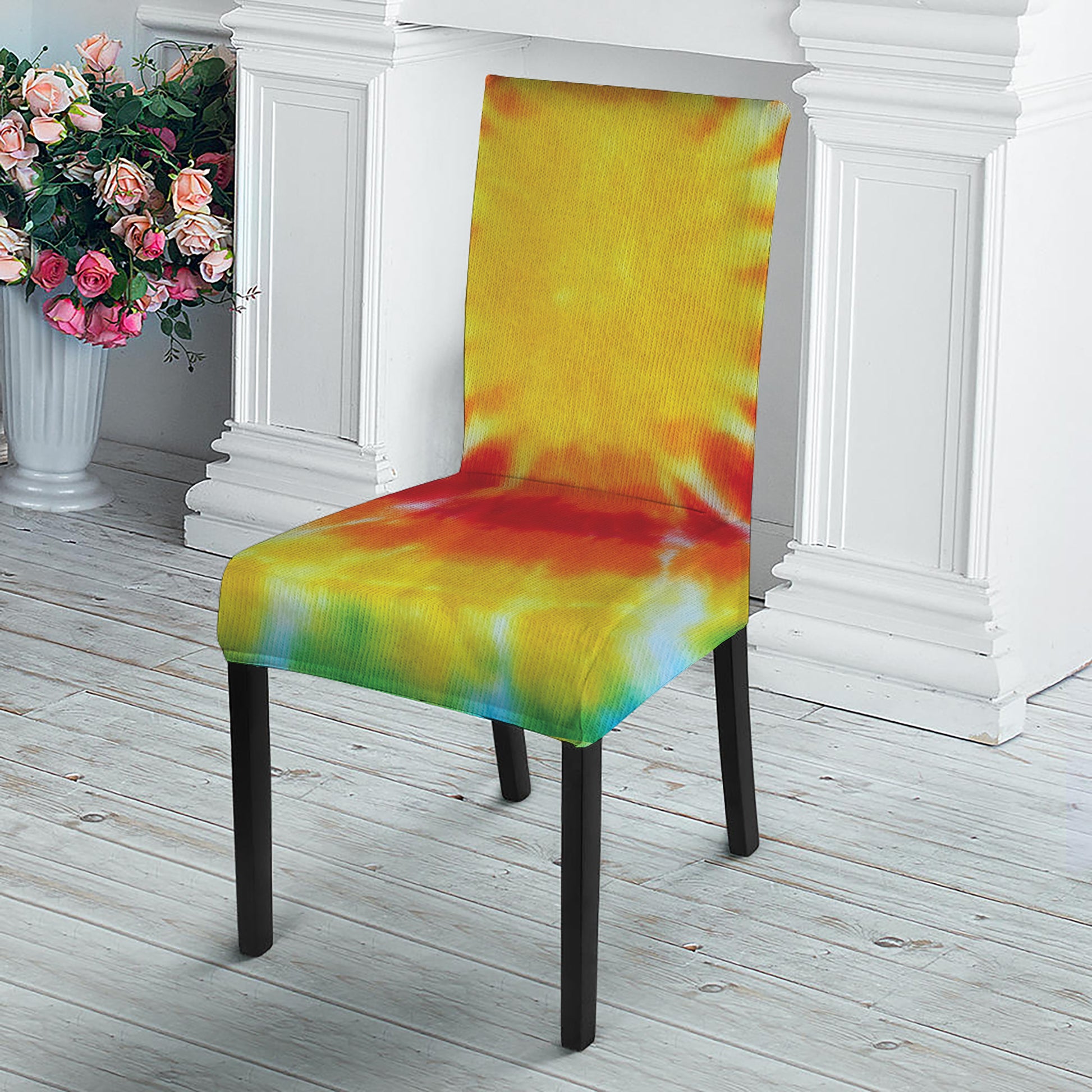 Circle Tie Dye Print Dining Chair Slipcover