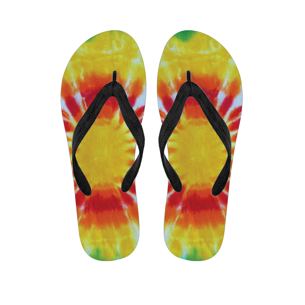 Circle Tie Dye Print Flip Flops