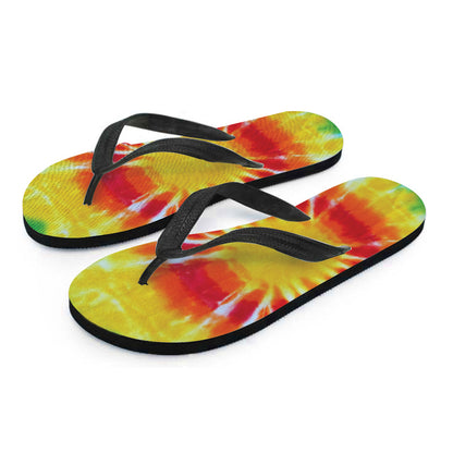 Circle Tie Dye Print Flip Flops
