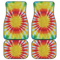 Circle Tie Dye Print Front and Back Car Floor Mats