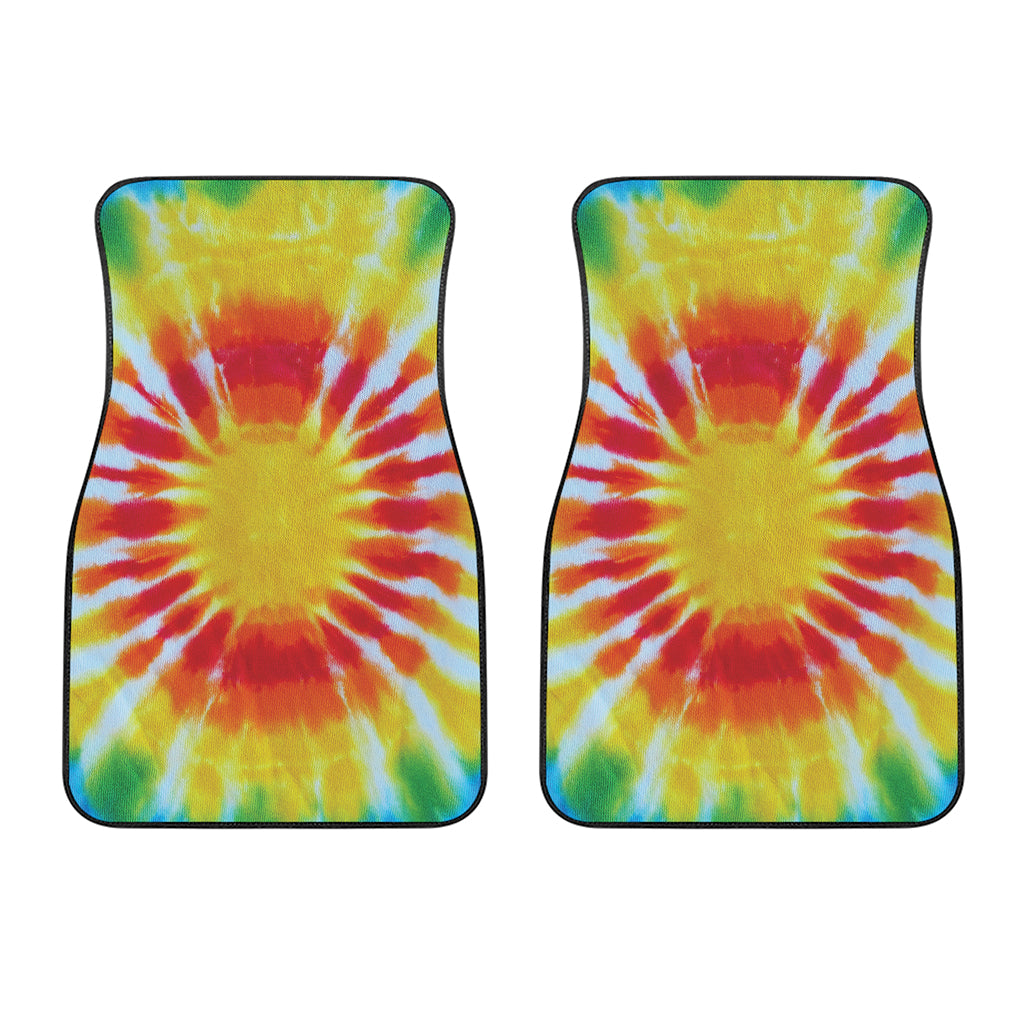 Circle Tie Dye Print Front Car Floor Mats