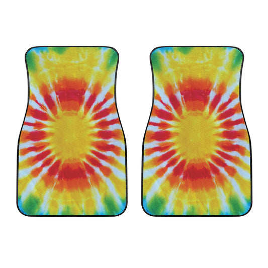 Circle Tie Dye Print Front Car Floor Mats