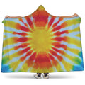 Circle Tie Dye Print Hooded Blanket