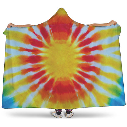 Circle Tie Dye Print Hooded Blanket