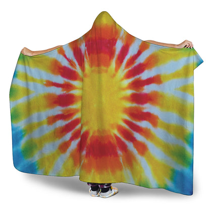 Circle Tie Dye Print Hooded Blanket