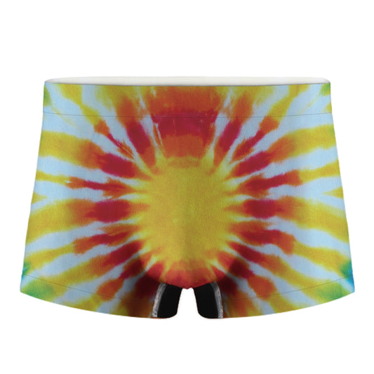 Circle Tie Dye Print Men's Boxer Briefs