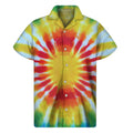 Circle Tie Dye Print Men's Short Sleeve Shirt