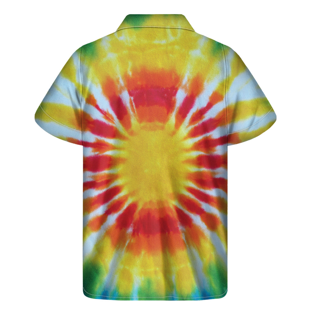 Circle Tie Dye Print Men's Short Sleeve Shirt