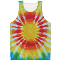 Circle Tie Dye Print Men's Tank Top