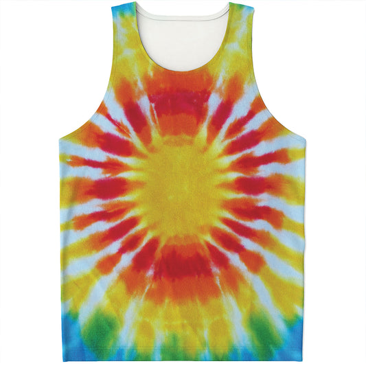 Circle Tie Dye Print Men's Tank Top