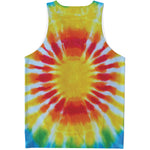 Circle Tie Dye Print Men's Tank Top