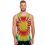 Circle Tie Dye Print Men's Tank Top
