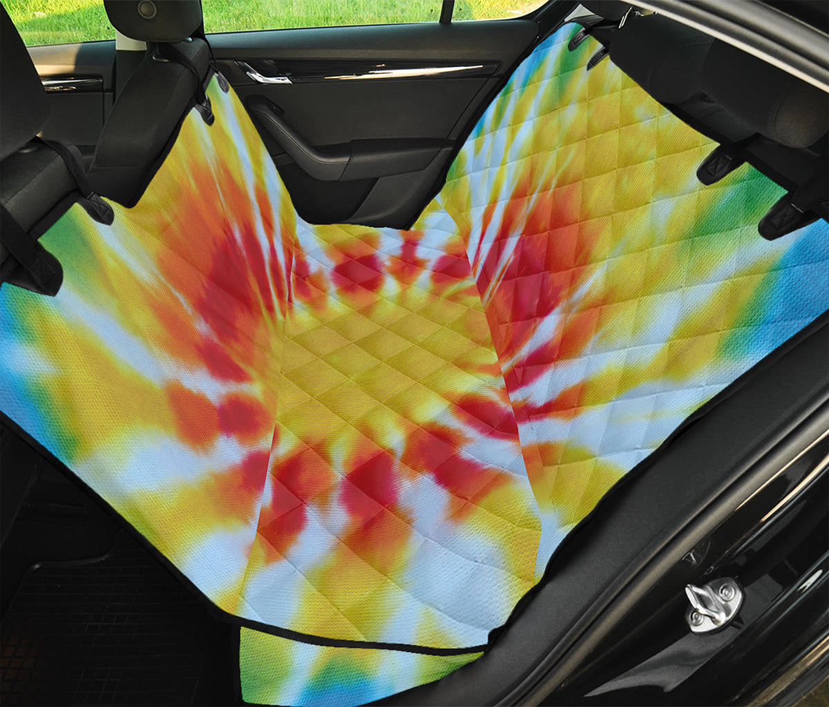 Circle Tie Dye Print Pet Car Back Seat Cover