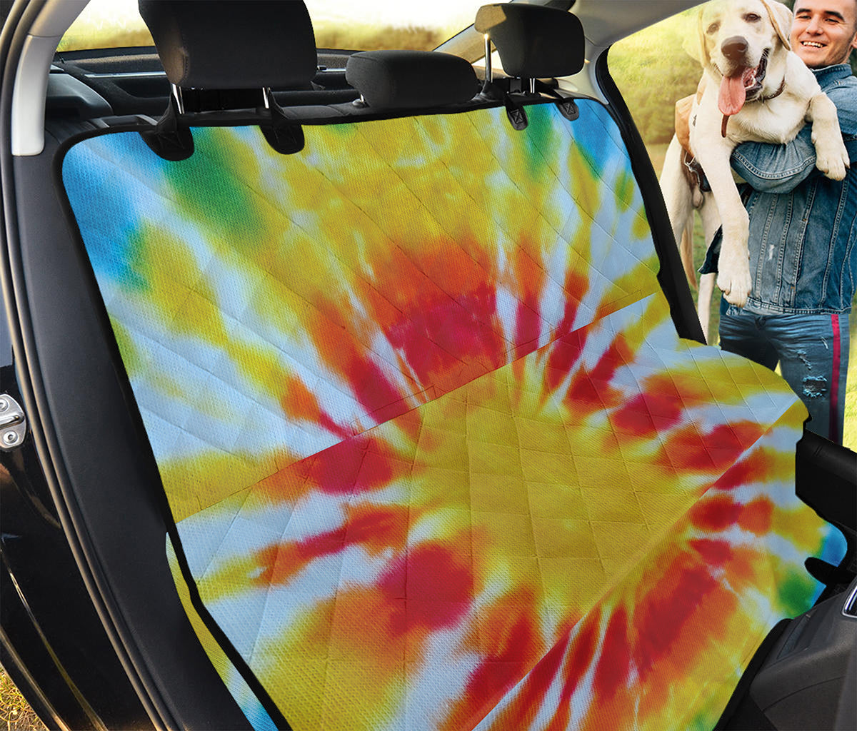 Circle Tie Dye Print Pet Car Back Seat Cover