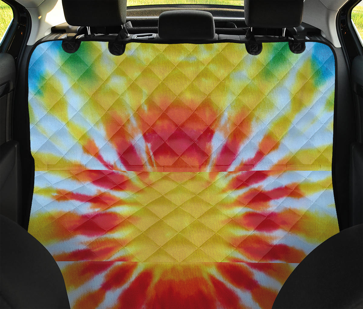 Circle Tie Dye Print Pet Car Back Seat Cover