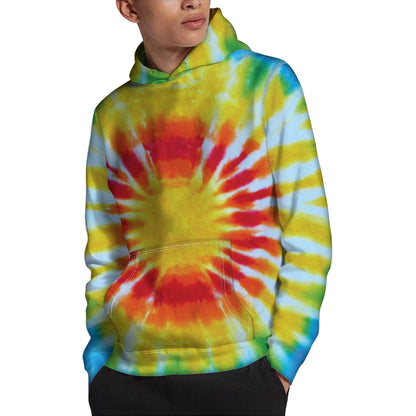 Circle Tie Dye Print Pullover Hoodie