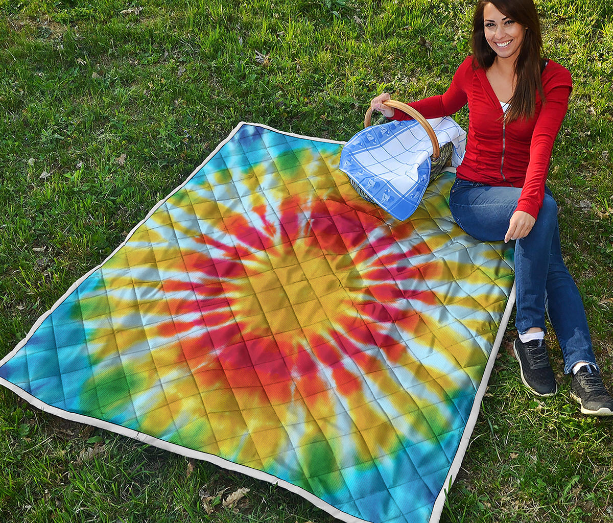 Circle Tie Dye Print Quilt