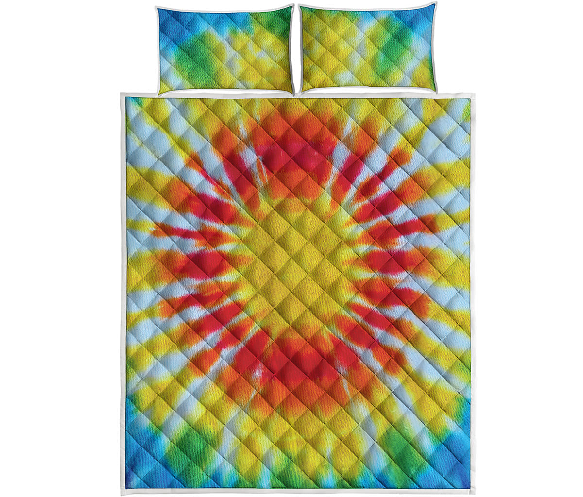 Circle Tie Dye Print Quilt Bed Set