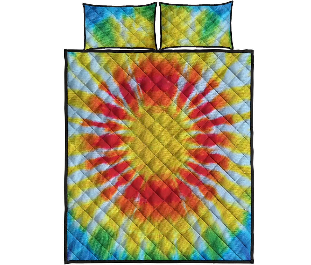 Circle Tie Dye Print Quilt Bed Set