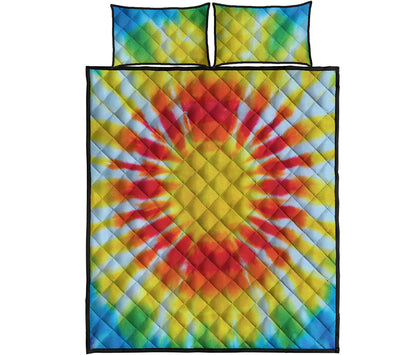 Circle Tie Dye Print Quilt Bed Set