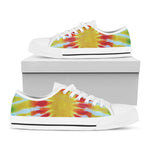 Circle Tie Dye Print White Low Top Shoes