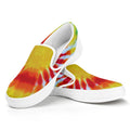 Circle Tie Dye Print White Slip On Sneakers