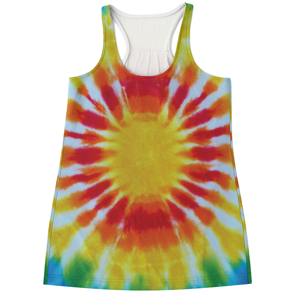 Circle Tie Dye Print Women's Racerback Tank Top