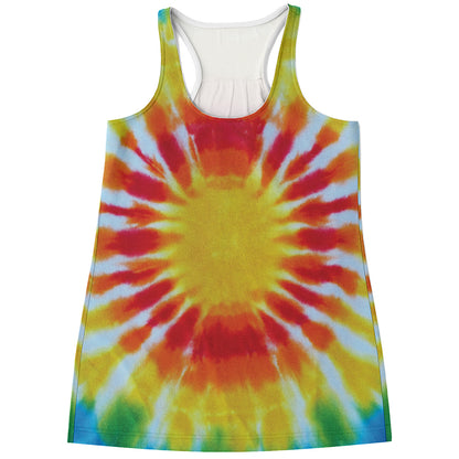 Circle Tie Dye Print Women's Racerback Tank Top
