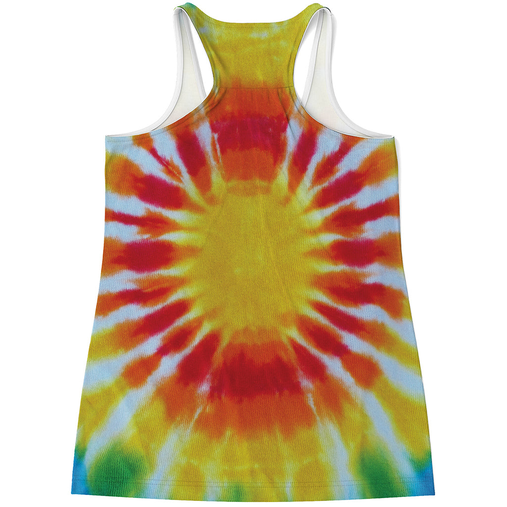 Circle Tie Dye Print Women's Racerback Tank Top