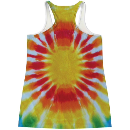 Circle Tie Dye Print Women's Racerback Tank Top