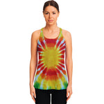 Circle Tie Dye Print Women's Racerback Tank Top