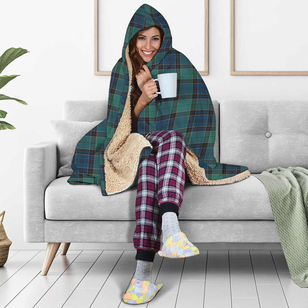 Clan Campbell Tartan Pattern Print Hooded Blanket