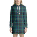 Clan Campbell Tartan Pattern Print Pullover Hoodie Dress