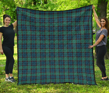 Clan Campbell Tartan Pattern Print Quilt