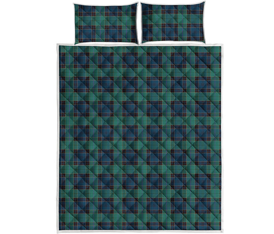 Clan Campbell Tartan Pattern Print Quilt Bed Set