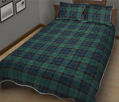 Clan Campbell Tartan Pattern Print Quilt Bed Set