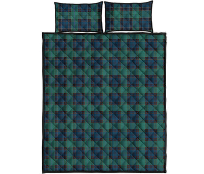 Clan Campbell Tartan Pattern Print Quilt Bed Set