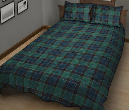 Clan Campbell Tartan Pattern Print Quilt Bed Set