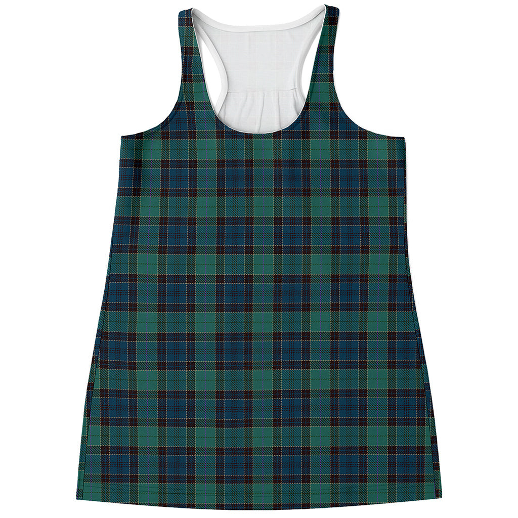 Clan Campbell Tartan Pattern Print Women's Racerback Tank Top