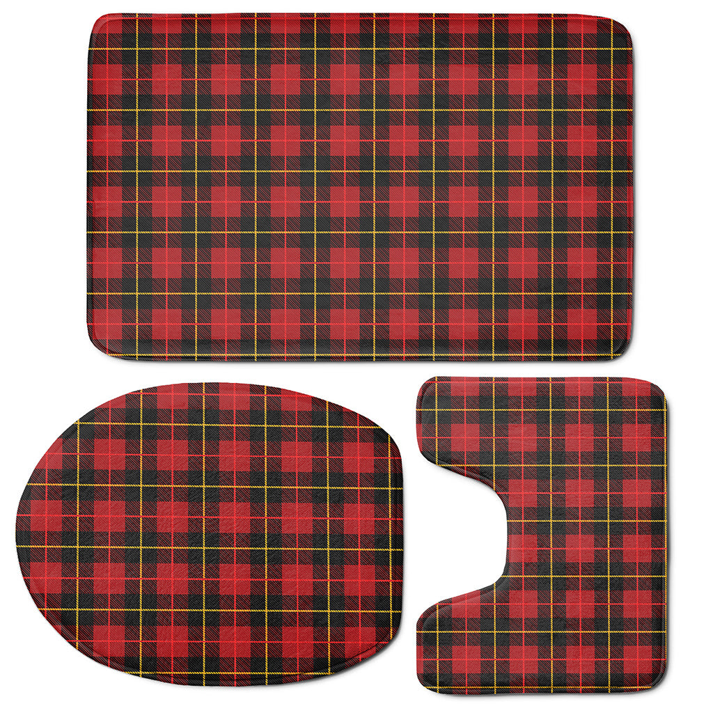 Clan Macqueen Tartan Pattern Print 3 Piece Bath Mat Set