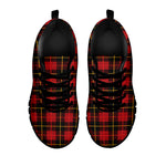 Clan Macqueen Tartan Pattern Print Black Sneakers