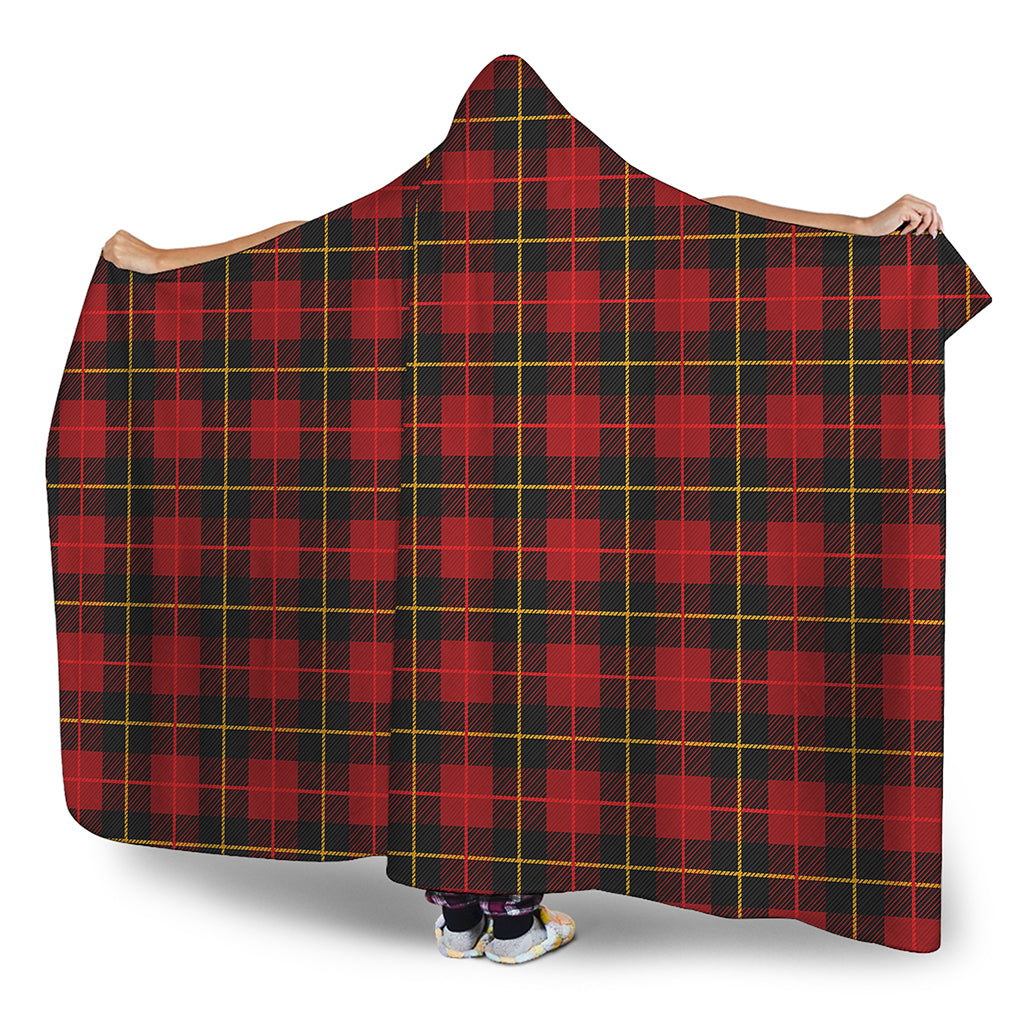 Clan Macqueen Tartan Pattern Print Hooded Blanket