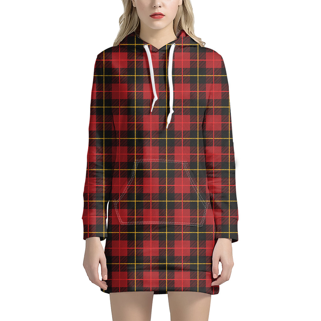 Clan Macqueen Tartan Pattern Print Hoodie Dress